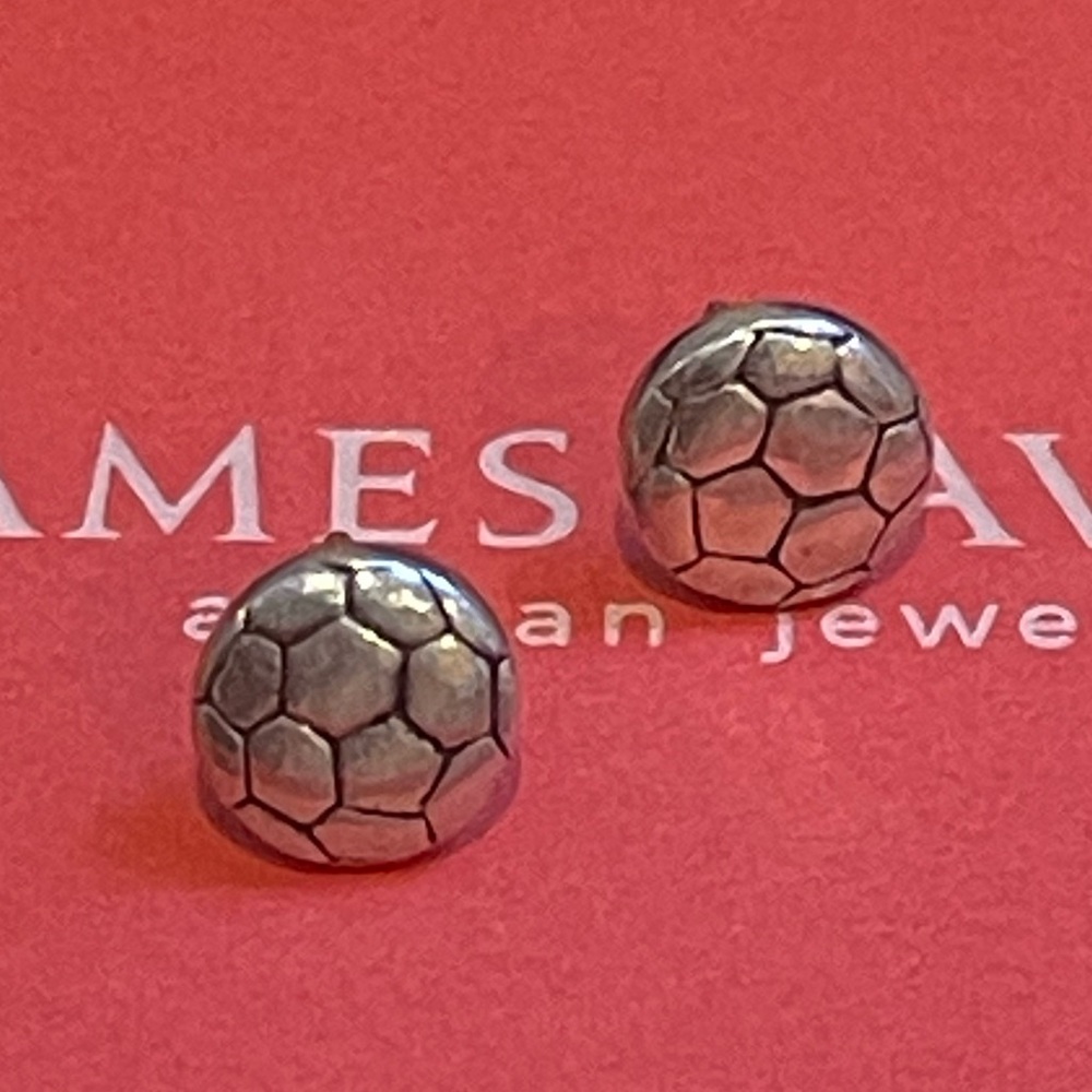 James Avery Silver Soccer Ball Earrings